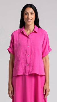 Cotton Gauze Half Sleeve Bolero Shirt (Sale)