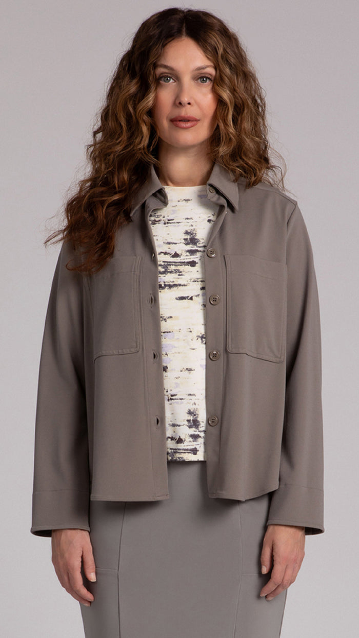 Hepburn Shorty Shacket, LT WT Ponte (Sale)