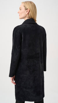 Joseph Ribkoff Feather Yarn Coat With Detachable Faux Fur Collar