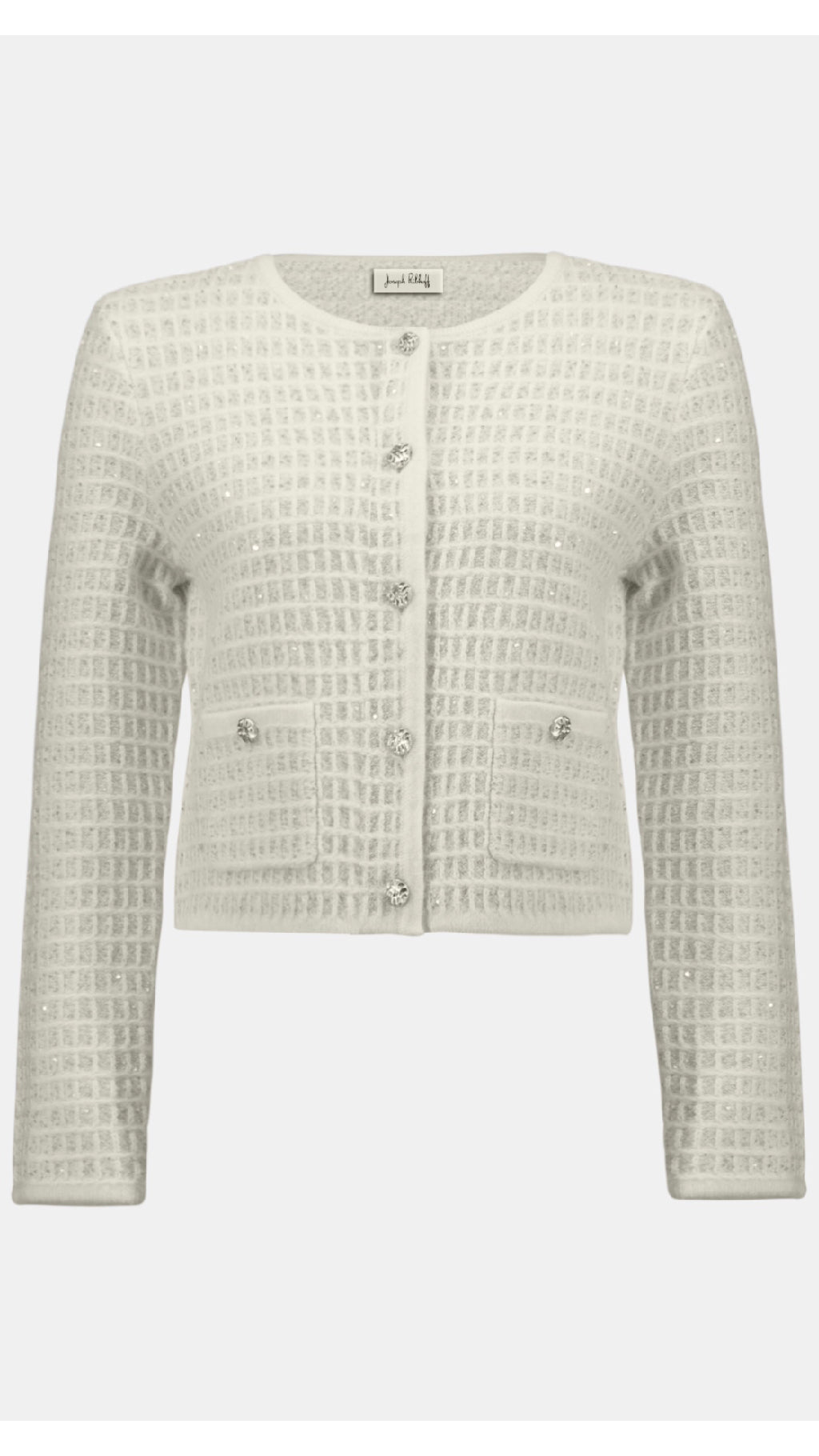 Joseph Ribkoff Sequined Sweater Knit Cardigan with Gold Buttons