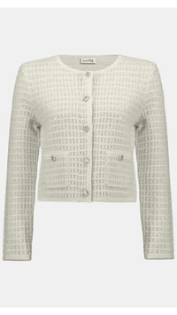 Joseph Ribkoff Sequined Sweater Knit Cardigan with Gold Buttons