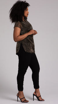 Draped Cowl Top, Pleated Mesh (Sale)