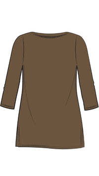 Nu Ideal Tunic 3/4 Sleeve-Solid Colors