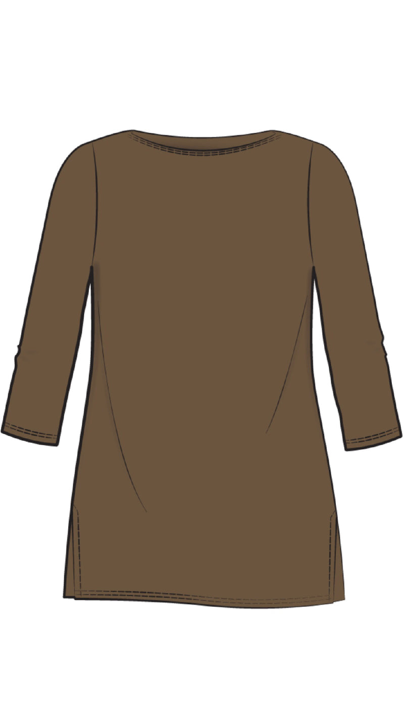 Nu Ideal Tunic 3/4 Sleeve-Solid Colors