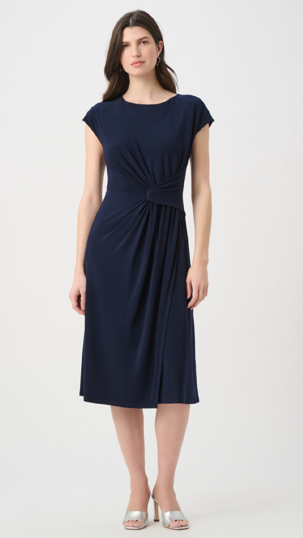 Joseph Ribkoff Silky Knit A Line Dress With Wrap Skirt (New Spring)