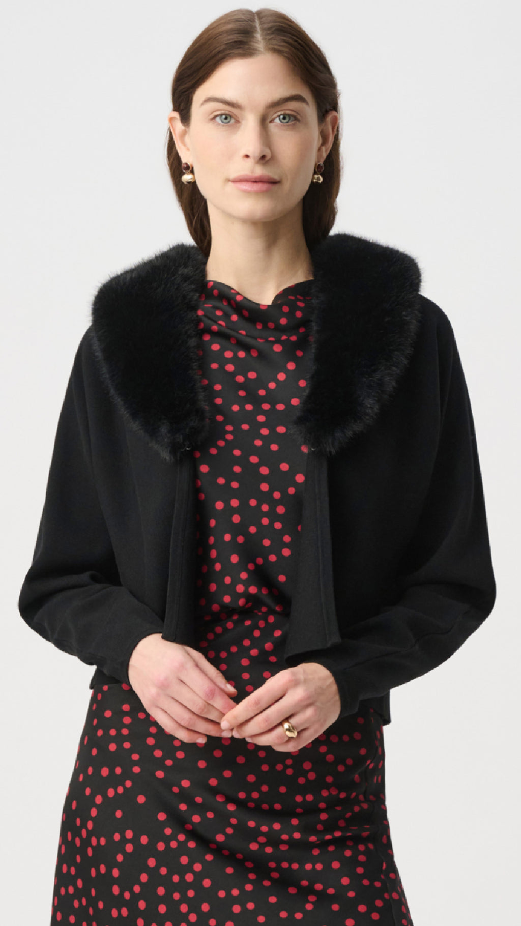 Joseph Ribkoff Removable Faux Fur Collar Cover-Up