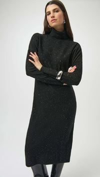 Joseph Ribkoff sequinned Sweater Knit Turtleneck Sheath Dress