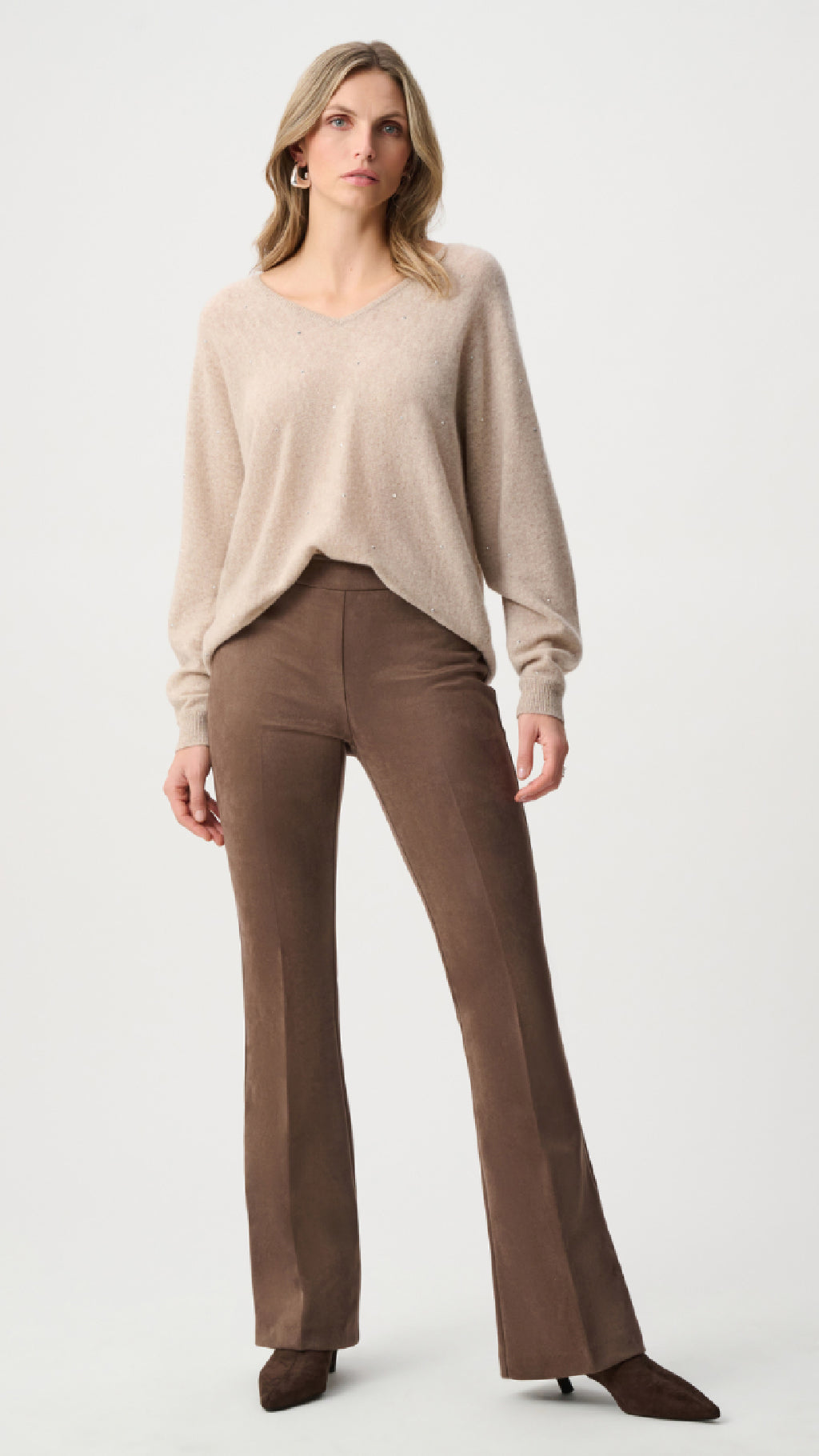 Joseph Ribkoff Cashmere Boxy Sweater With Rhinestone Detail
