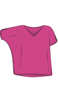 V-Neck Slit Sleeve Top