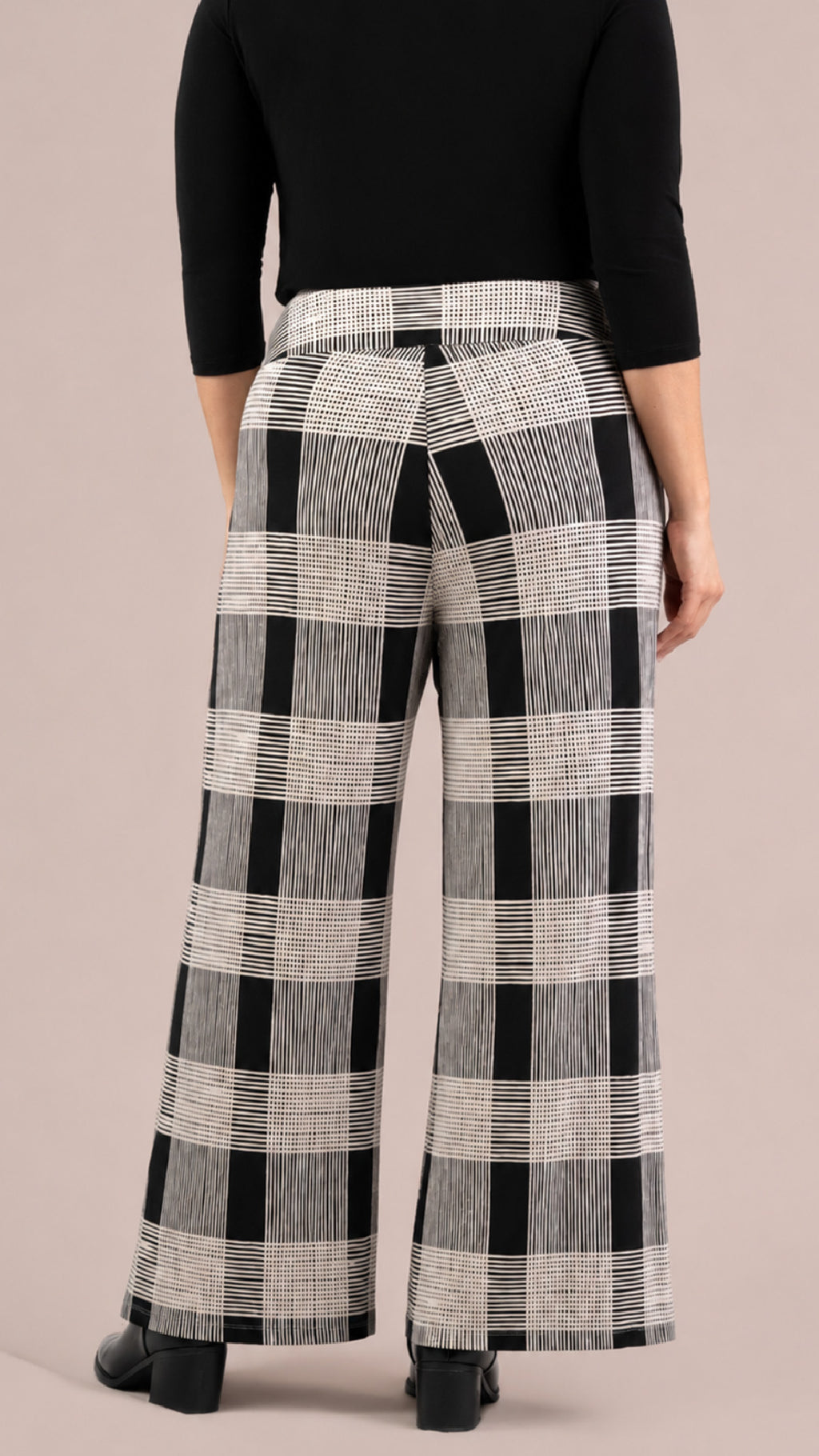 Wide Leg Trouser-Cashew Plaid
