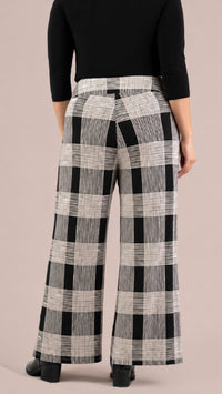 Wide Leg Trouser-Cashew Plaid