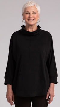 Funnel Neck Pullover W/ Kangaroo PKT, Fleece Back Jersey (Sale)