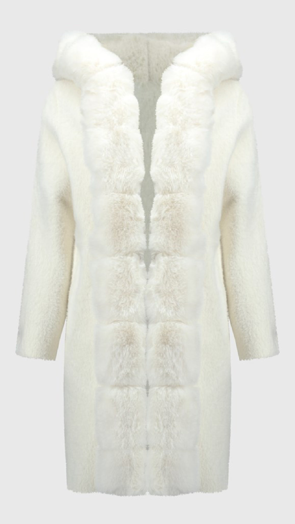Joseph Ribkoff Sweater Knit And Faux Fur Hooded Coat (Sale)