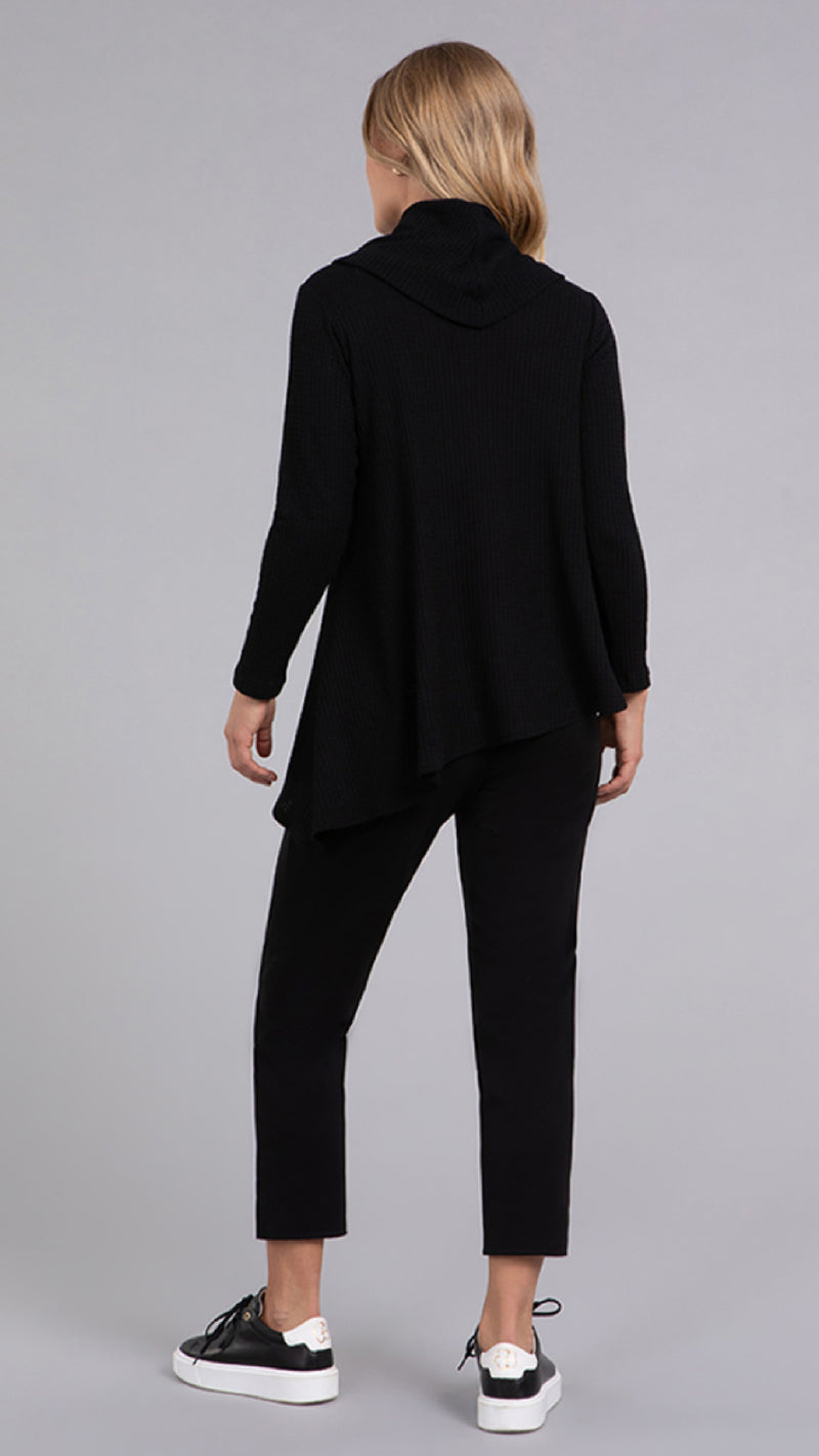 Angle Cowl Neck Waffle Sweater, Long Sleeve (Sale)