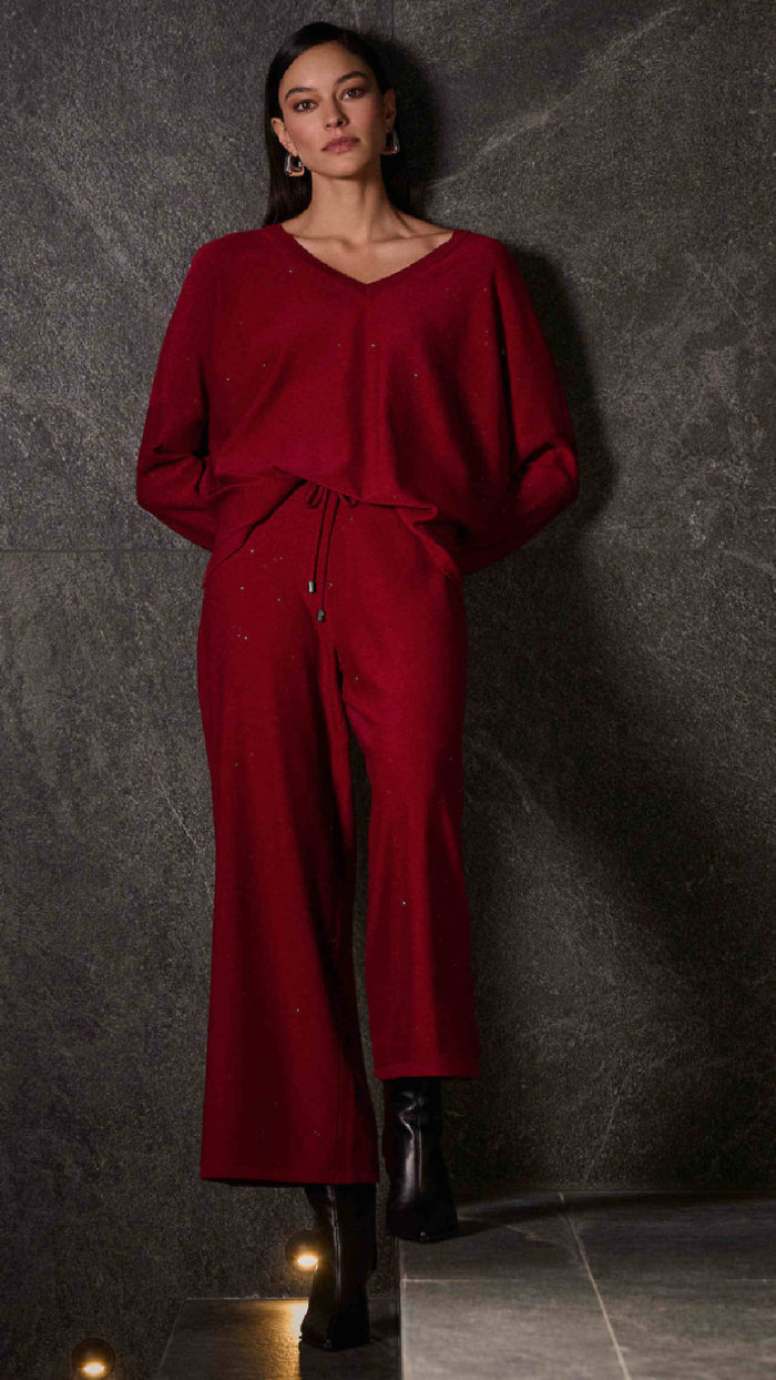 Joseph Ribkoff Sequinned Sweater Knit Culotte Pants