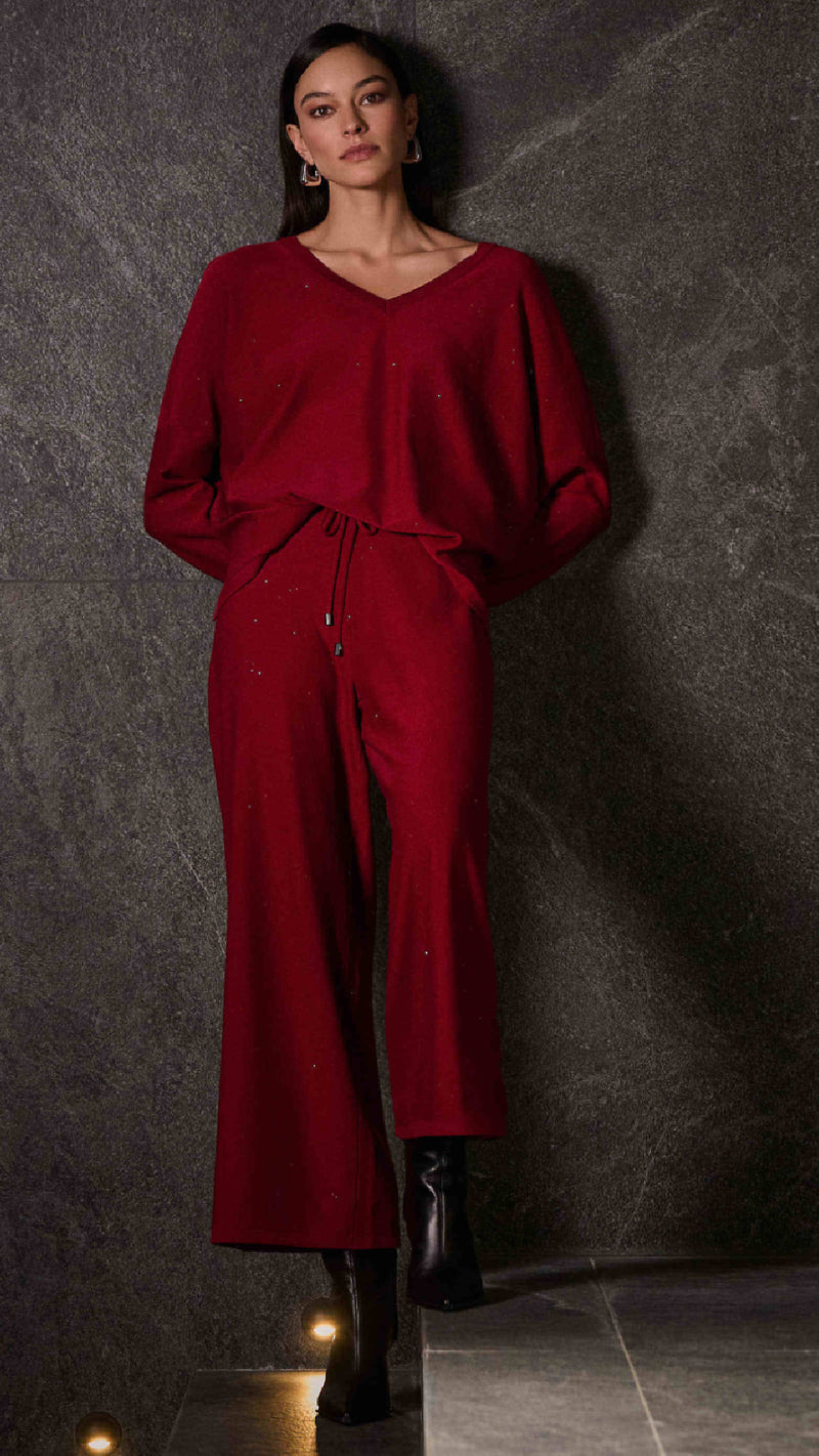 Joseph Ribkoff Sequinned Sweater Knit Culotte Pants