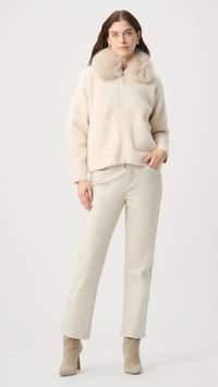 Joseph Ribkoff Detachable Faux Fur Collar Jacket