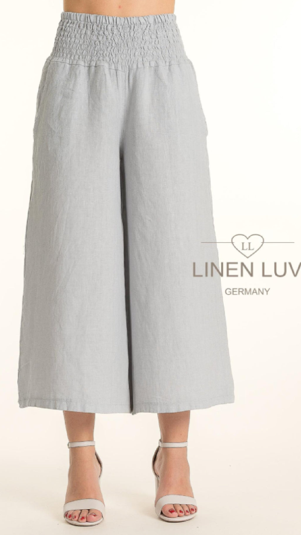 LINEN LUV Linen Pin tuck Blouse and Culotte Pant