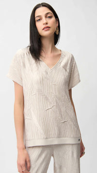 Joseph Ribkoff Pleated Satin Boxy Top and Pull-On Culotte Pants