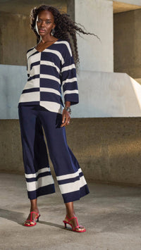 Joseph Ribkoff placement Stripe Sweater Knit Culotte
