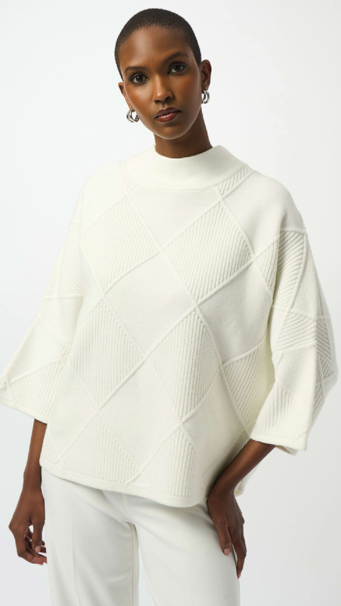 Joseph Ribkoff Textured Sweater Knit Mock Neck Pullover