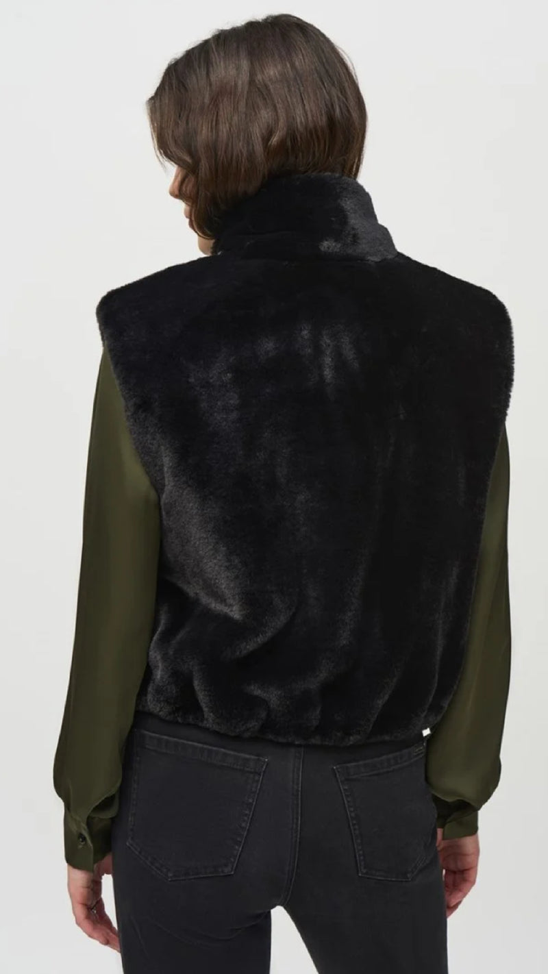 Joseph Ribkoff Faux Fur Sleeveless Cropped Vest (Sale)