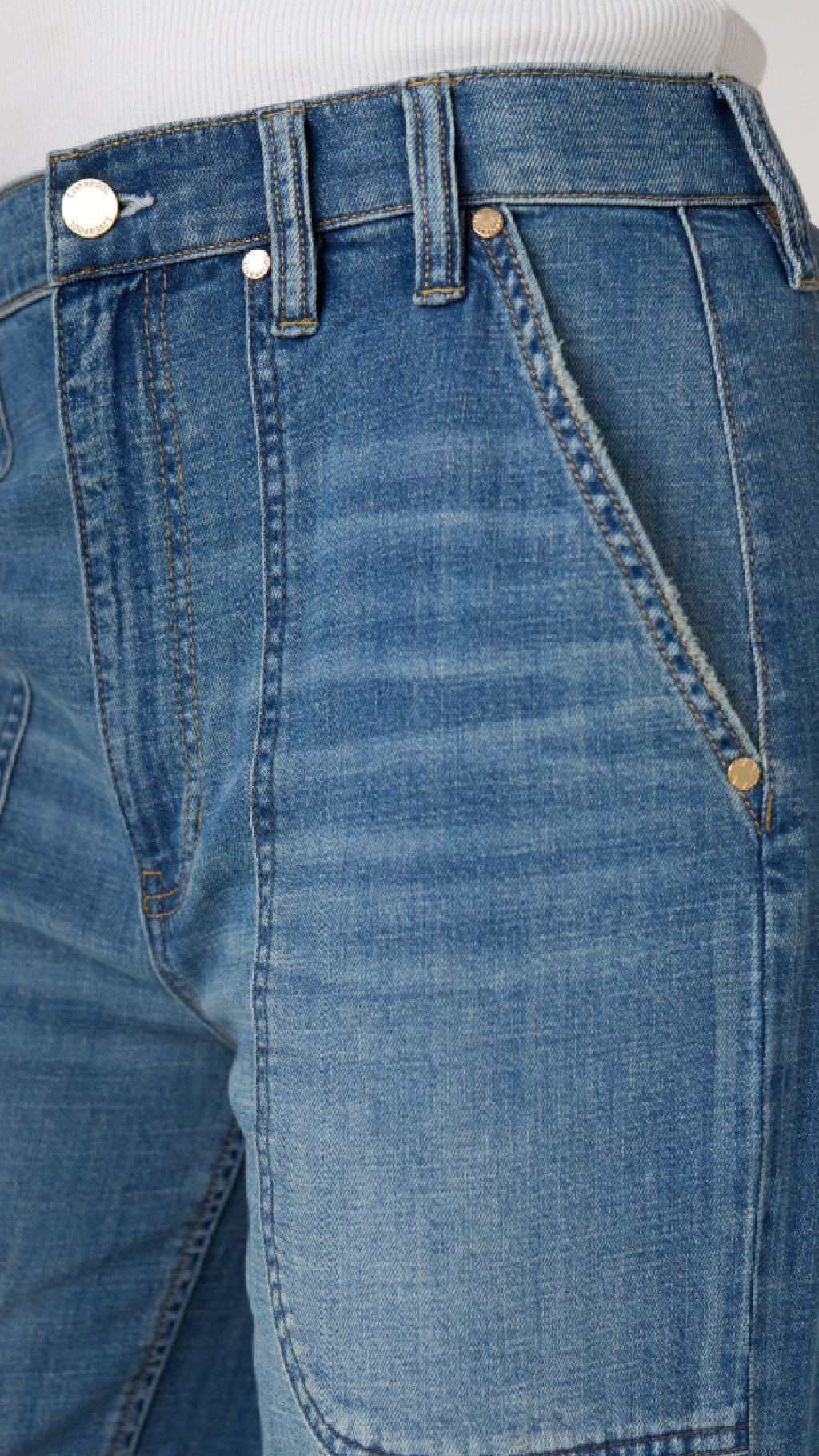 High Rise Relaxed Straight W/Utility Pockets-Dusk Breeze