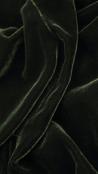 Loose Dark Sage Silk Velvet Trouser