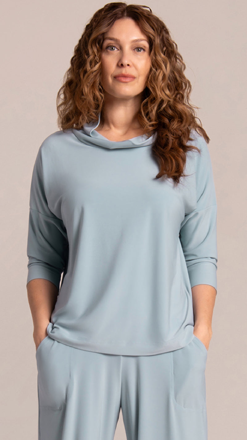 Slouch Sweat Shirt No Ties, 3/4 Sleeve
