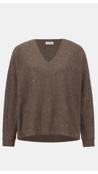 Joseph Ribkoff Cashmere Boxy Sweater With Rhinestone Detail