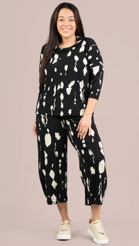 Narrow Lantern Pant-Cashew Splatter