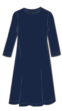Nu Trapeze Dress, 3/4 Sleeve