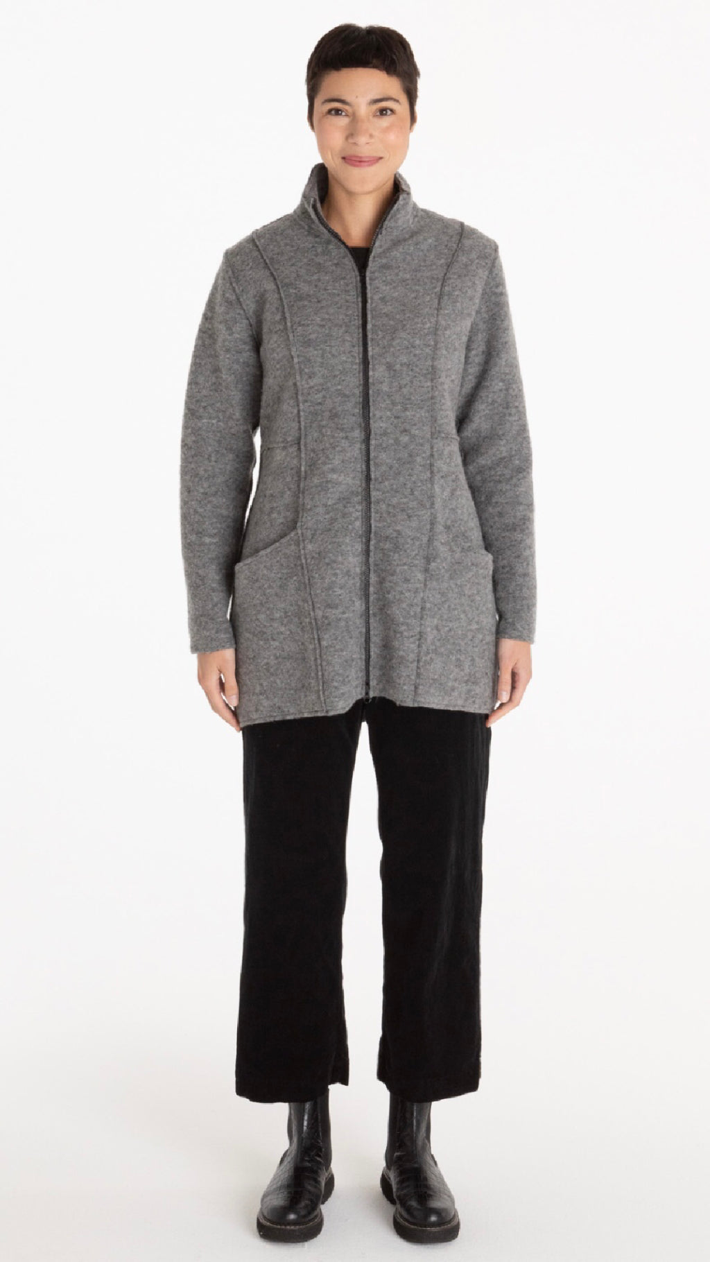 Zip Jacket-Boiled Wool