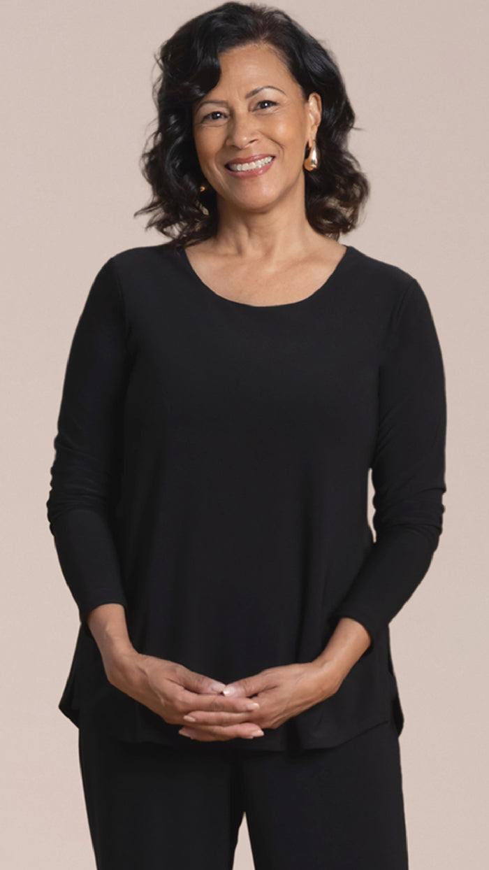 Go To Soft Round Neck Top, Long Sleeve.