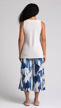 Side Slit Wide Capri-Marble Print (Sale)