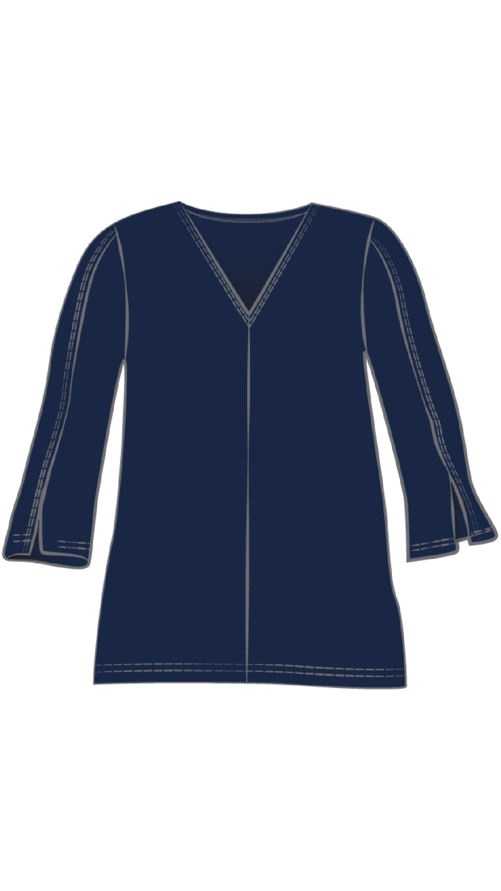 Suitable Split Sleeve Top, 3/4 Sleeve