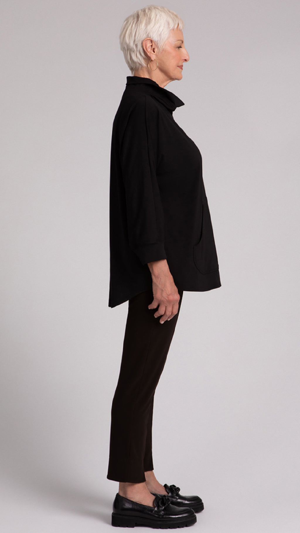Funnel Neck Pullover W/ Kangaroo PKT, Fleece Back Jersey (Sale)