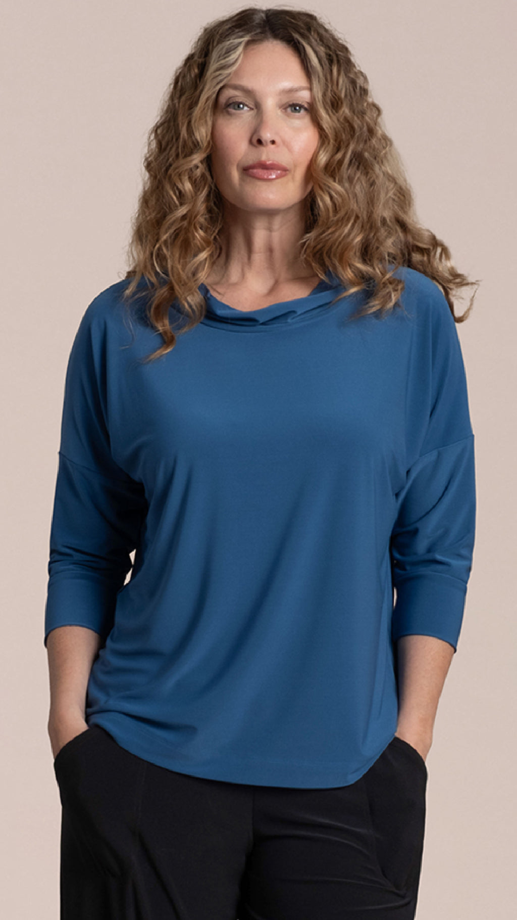 Slouch Sweat Shirt No Ties, 3/4 Sleeve