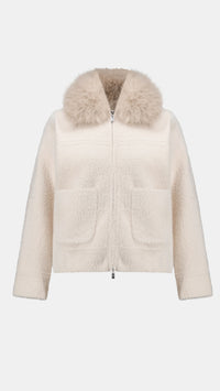 Joseph Ribkoff Detachable Faux Fur Collar Jacket