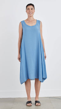 Button Bubble Dress-Parachute Fabric