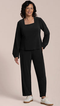 Fit N Flare Lantern Top, Long Sleeves