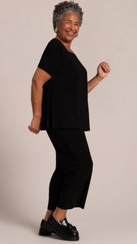 Soft Square Neck Top, Short Sleeves