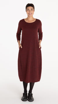 3/4 Sleeve Dress-Textured Char