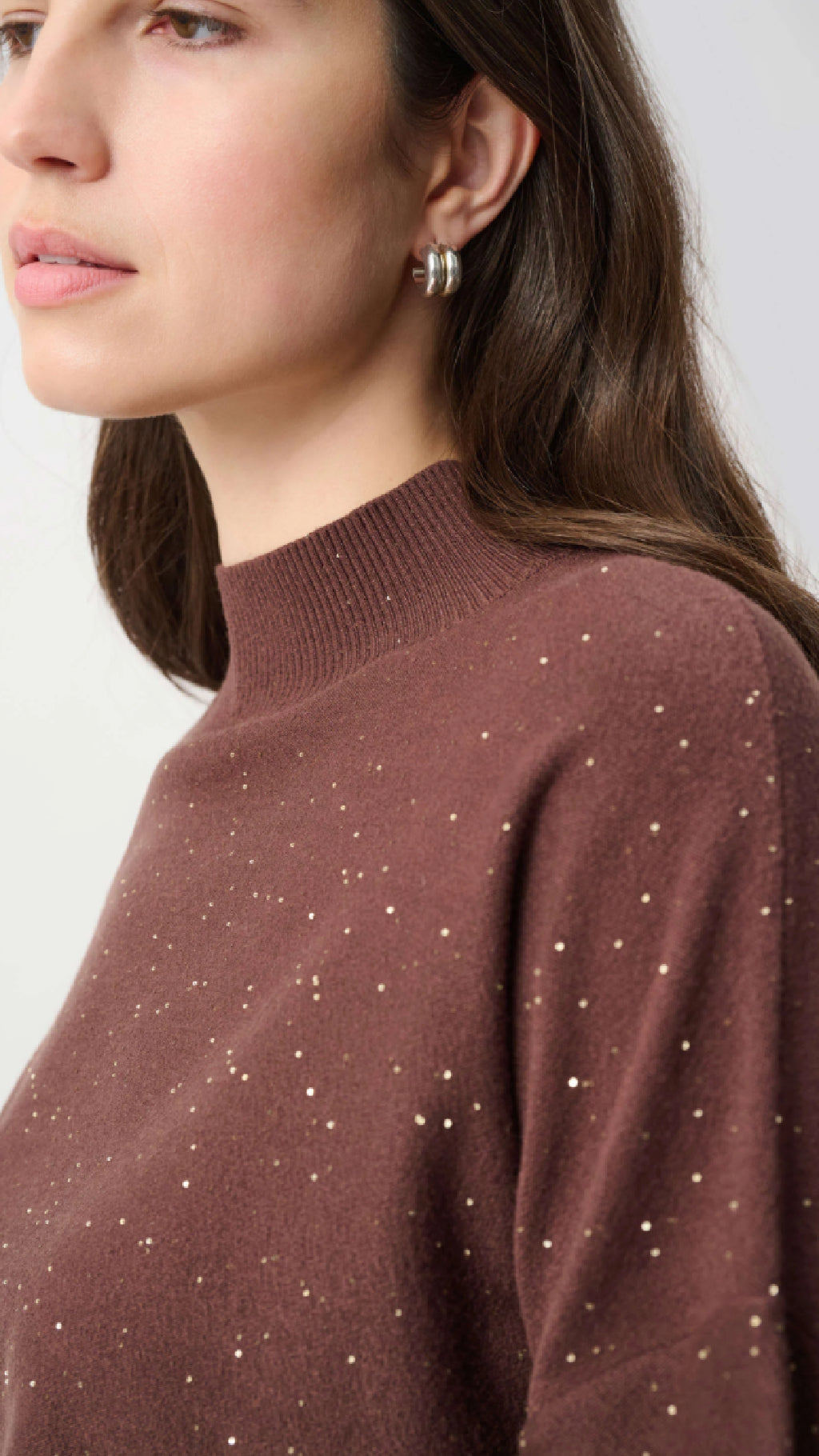 Joseph Ribkoff Sequin Mock-Neck Sweater and Drawstring Culottes
