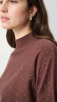 Joseph Ribkoff Sequin Mock-Neck Sweater and Drawstring Culottes