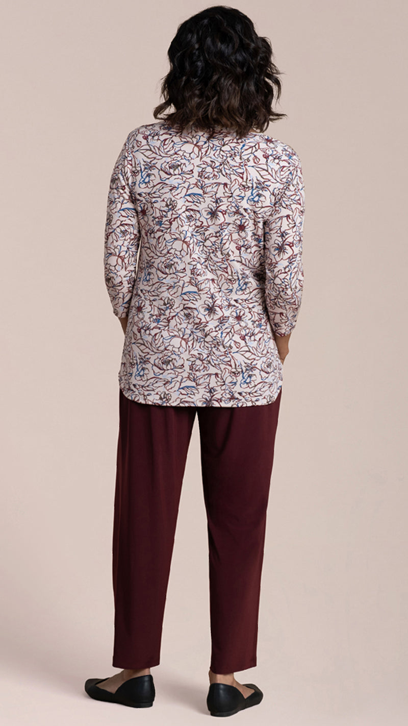 Go to Classic T Relax, 3/4 Sleeves-Print Painted Blooms