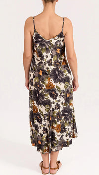 Angela Mara Spaghetti Strap Floral Dress