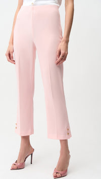 Joseph Ribkoff Silky Knit Fitted Blazer And Cropped Pull-On Pants With Gold Buttons