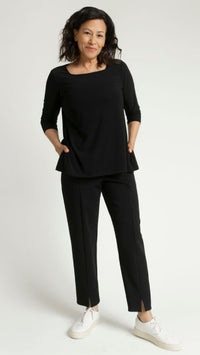 Soft Square Neck Top, 3/4 Sleeve