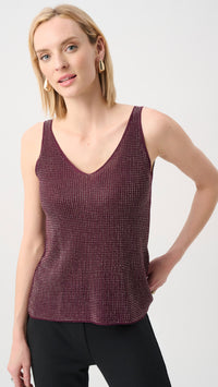 Joseph Ribkoff Metallic Knitted Camisole with Rhinestones